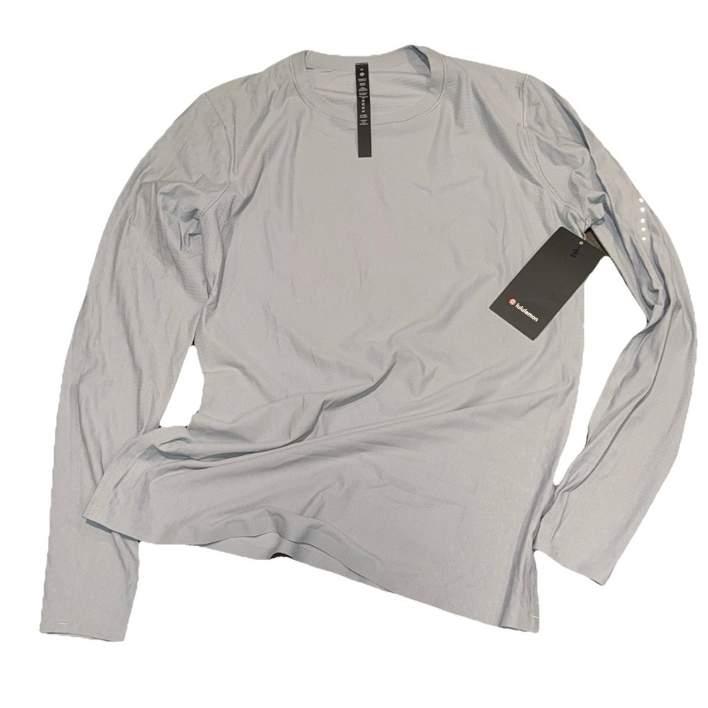 lululemon athletica SenseKnit running shirt Men's Long Sleeve Tee - Light Gray